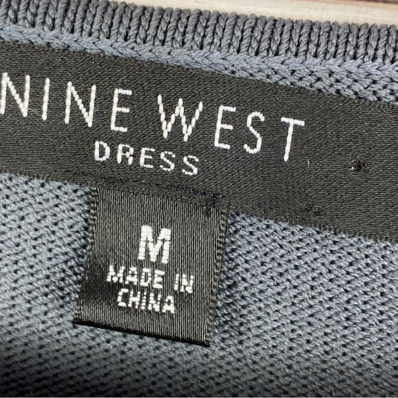 Nine West Colorblock Stripe Ponte Knit Sheath Dress Black Gray Medium Sweater - Picture 7 of 13